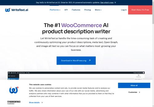 WriteText.ai for WooCommerce - Writing