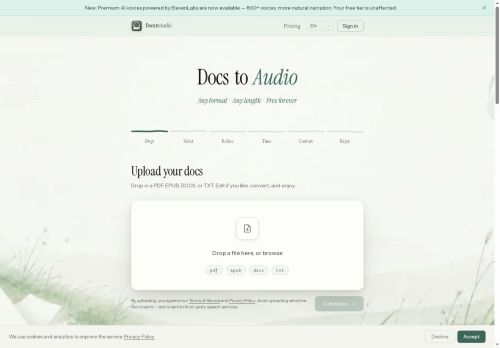 DocstoAudio - Text-to-speech