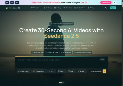 seedance2-5ai.com - Text-to-video