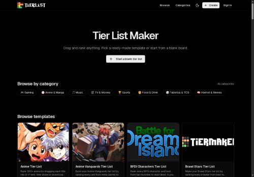 Tierlist AI - Gaming
