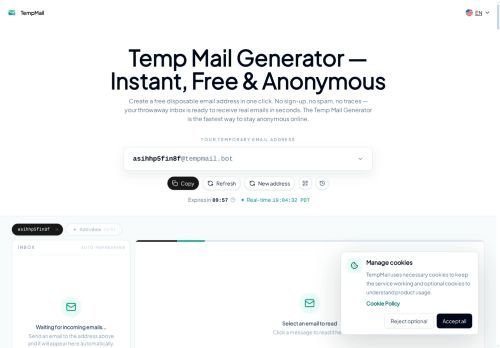 Tempmail.bot - Email